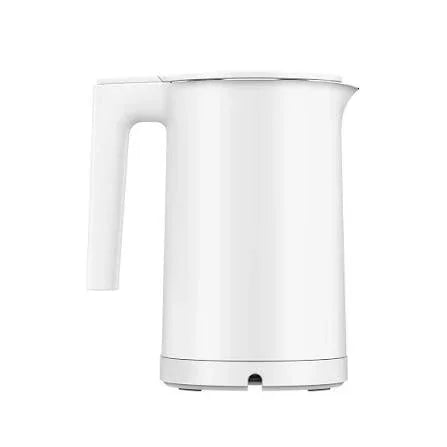 White electric kettle with sleek design, modern kitchen appliance for boiling water quickly