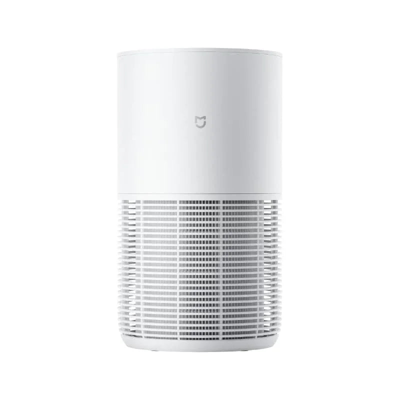 White Xiaomi air purifier with Mi logo, sleek design for home air quality improvement