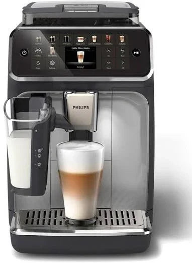 Philips automatic coffee machine brewing latte macchiato with milk frother