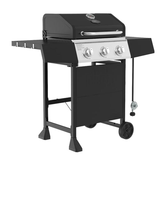 Expert Grill 3-Burner Propane Gas Grill with Side Table and Wheels
